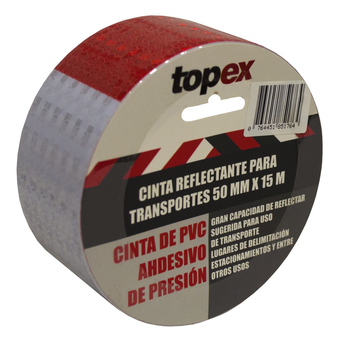 TOPEX - Cinta Reflectante Rojo/Blanco 50mm x 15m