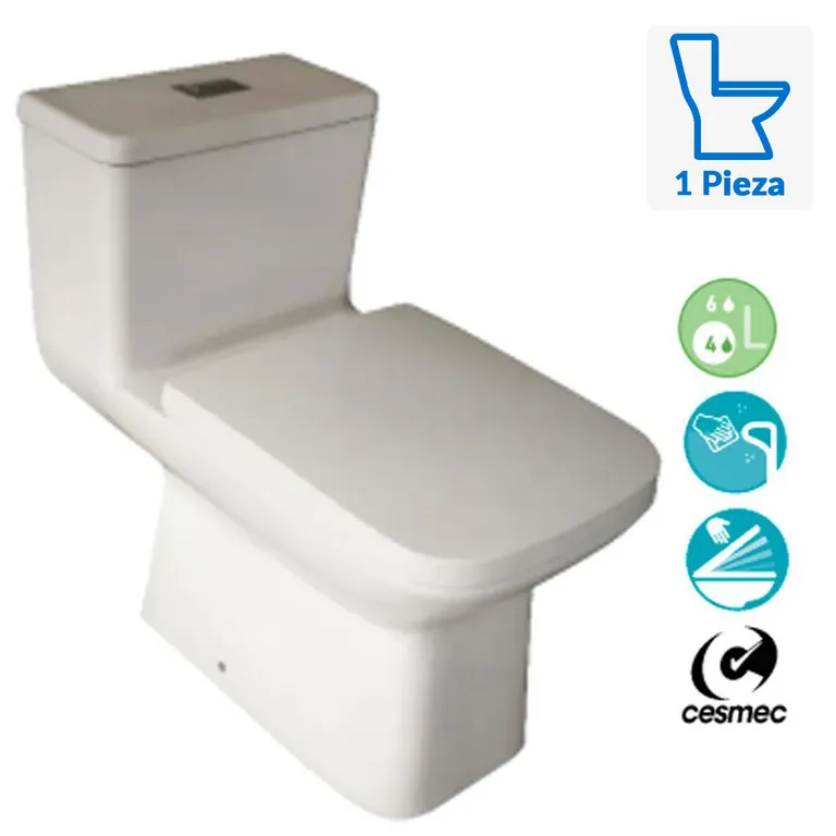 Sanitario One piece Dual 18 cm 6 Litros KUBIK Blanco