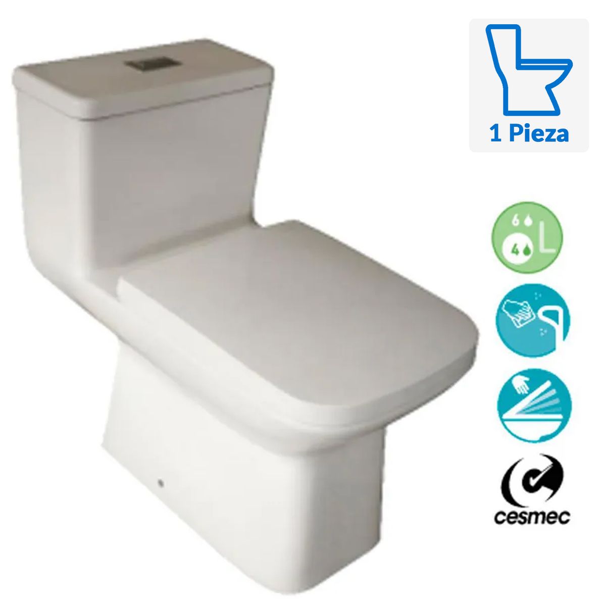 KLIPEN - Sanitario One piece Dual 18 cm 6 Litros KUBIK Blanco