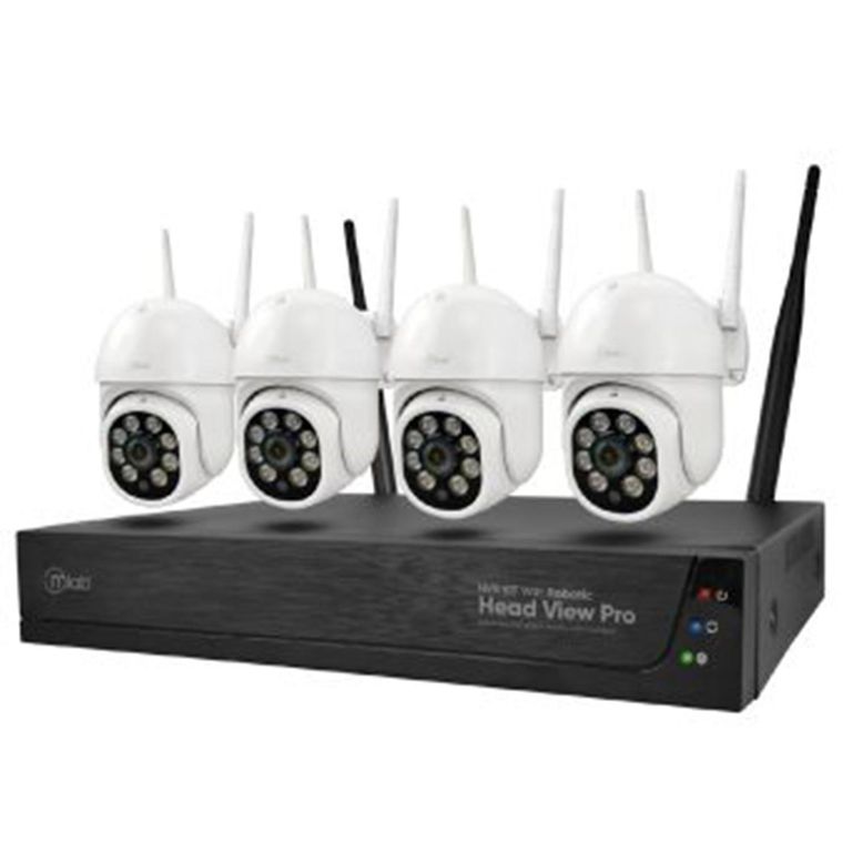 Kit Seguridad NVR 4 Camaras Wifi Robotic Head-View Pro 1296P Ptz Outdoor Ip67 + Disco Duro 500 Gb