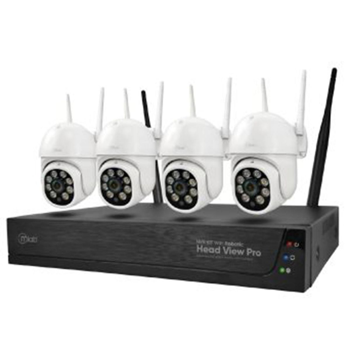 MLAB - Kit Seguridad NVR 4 Camaras Wifi Robotic Head-View Pro 1296P Ptz Outdoor Ip67 + Disco Duro 500 Gb