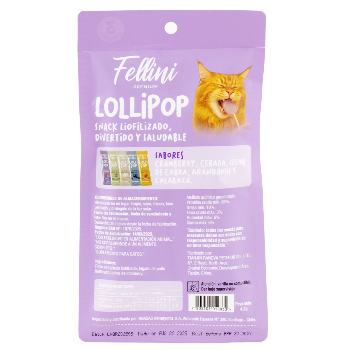 FELLINI - Snack para gato para Gato Todas las edades Cramberry 