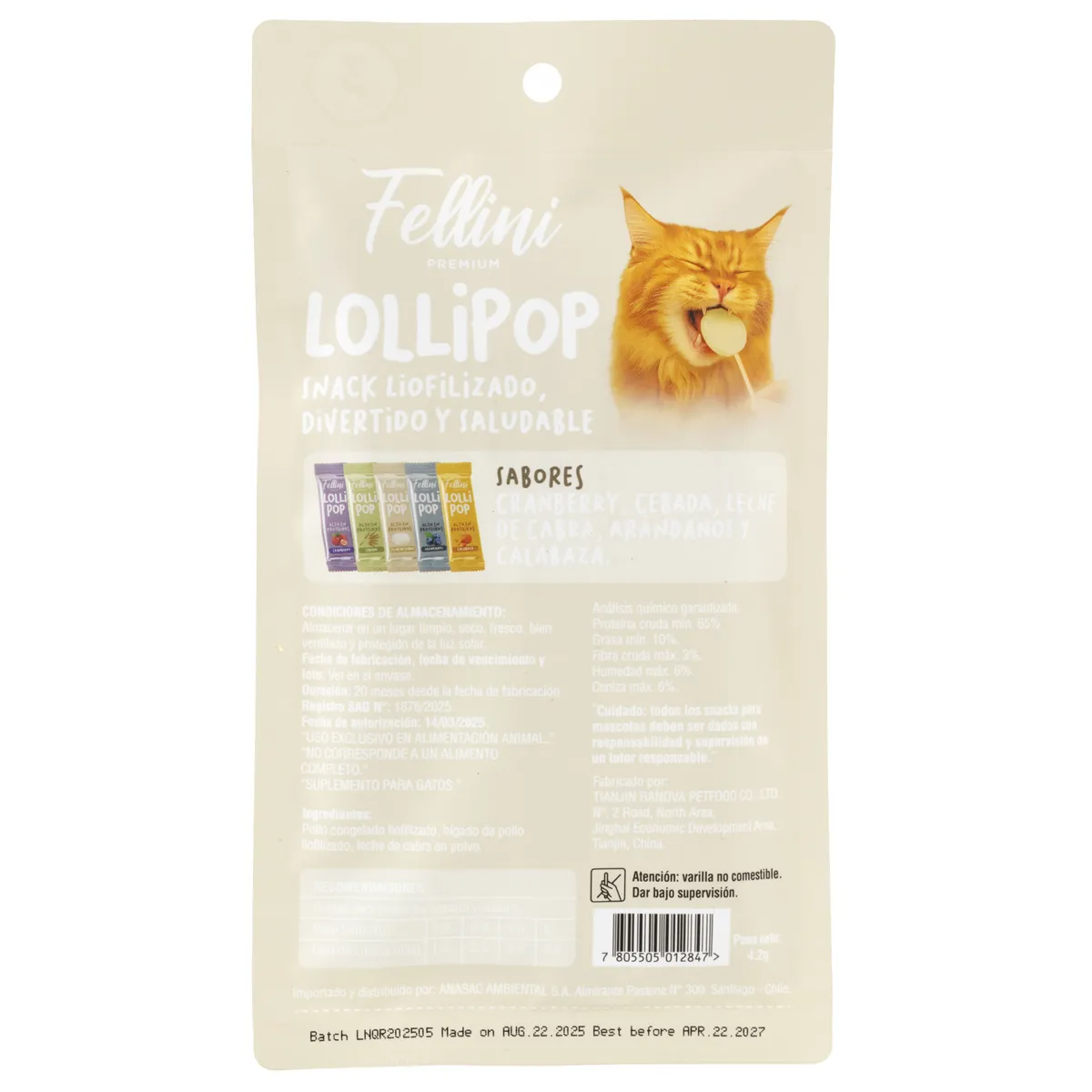 FELLINI - Snack para gato para Gato Todas las edades Leche de cabra 