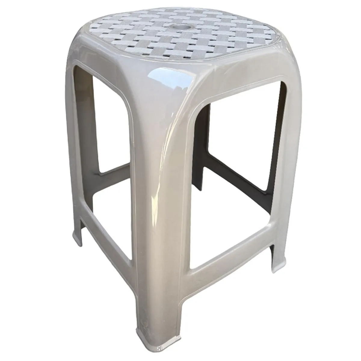 VITALY - Banquito para Terraza Polipropileno Dallas Taupe 46x36x36 cm