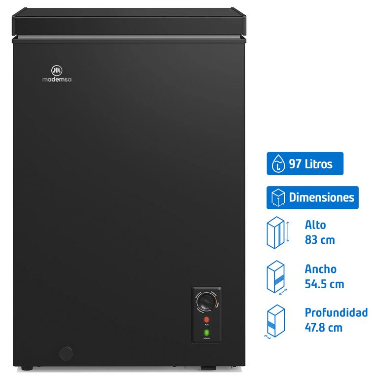 MADEMSA Freezer Horizontal 97 Litros Negro H100B