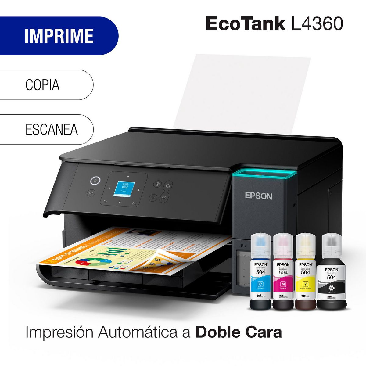 EPSON - Impresora Multifuncional Inyección a color Ecotank L4360 Negro