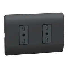 SCHNEIDER ELECTRIC - Placa Genesis Armada Con Toma Corriente Doble 10/16A 2P+T - Black