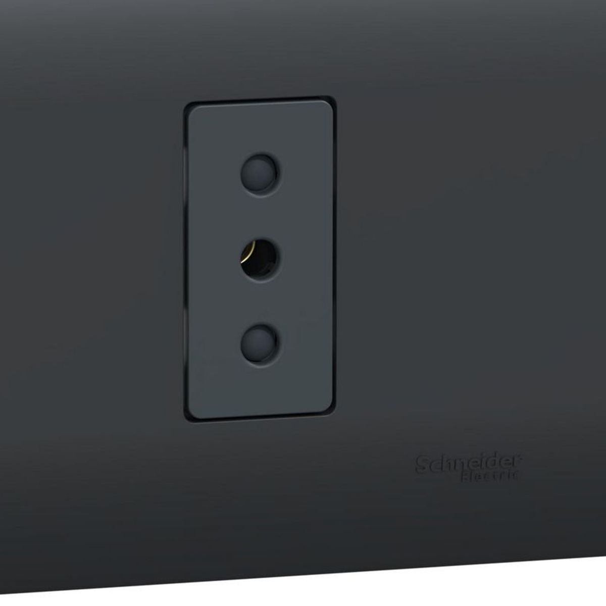 SCHNEIDER ELECTRIC - Placa Genesis Armada Con Toma Corriente Simple 10A 2P+T - Black