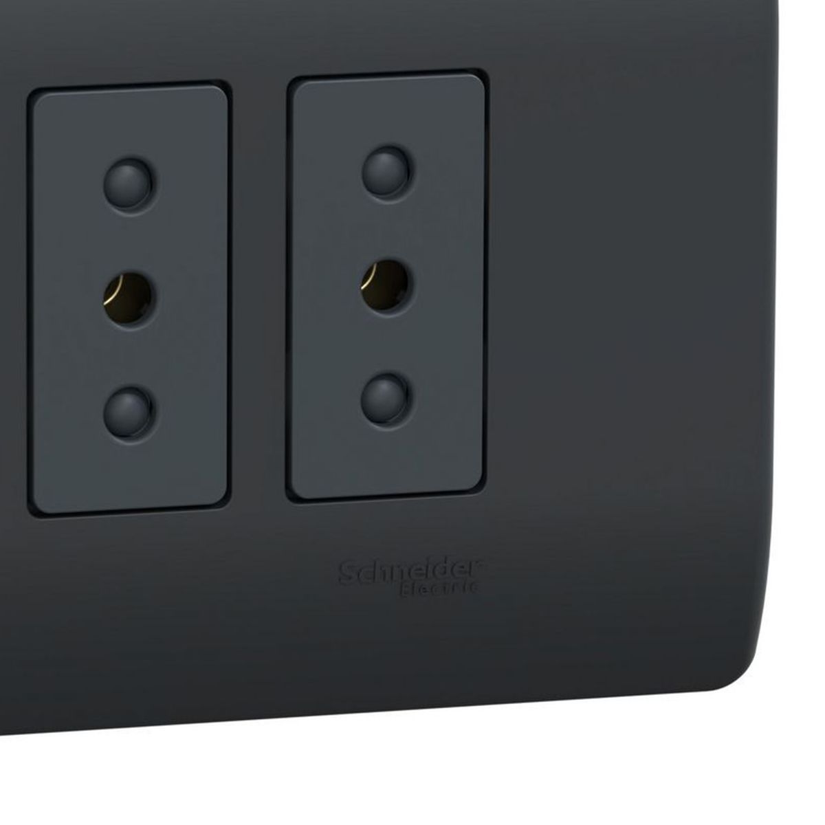 SCHNEIDER ELECTRIC - Placa Genesis Armada 2 Toma Corriente 10A + 1 Usb - Black