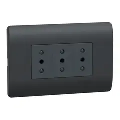 SCHNEIDER ELECTRIC - Placa Genesis Armada Triplex 10A 2P+T Monoblock