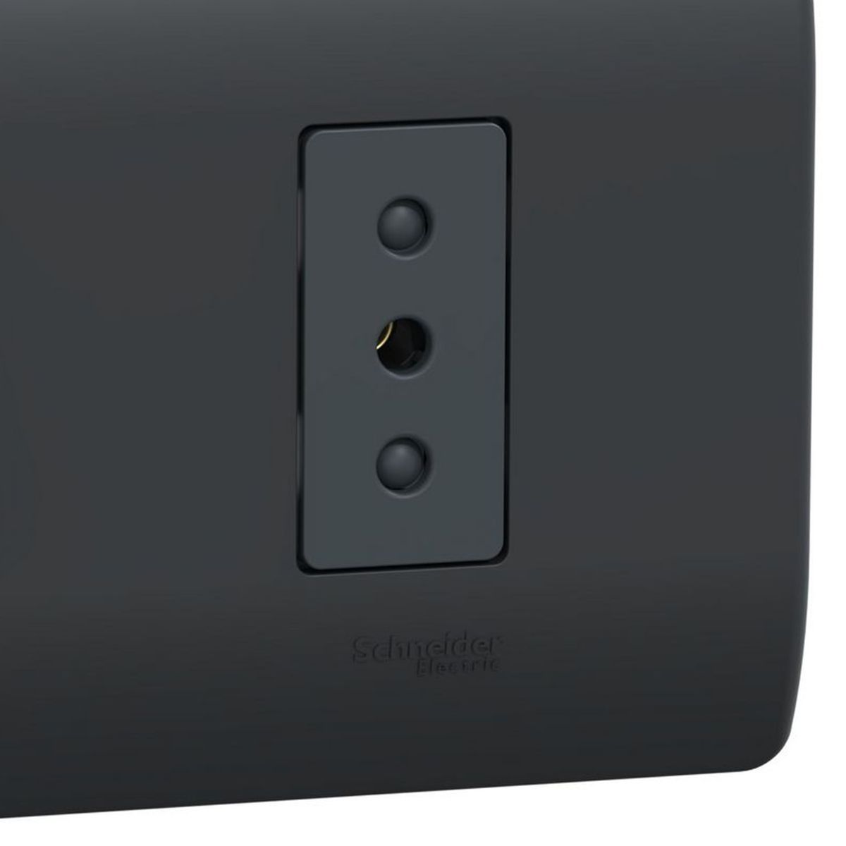 SCHNEIDER ELECTRIC - Placa Genesis Armada Con Interruptor 9/12 + Enchufe 10A 250V - Black