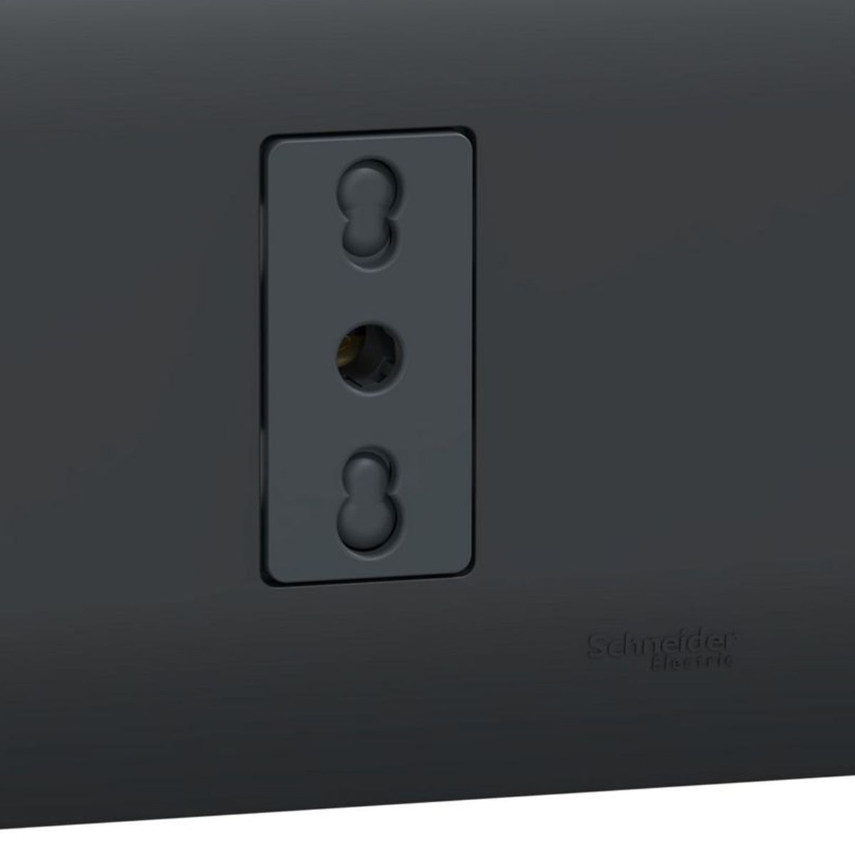 SCHNEIDER ELECTRIC - Placa Genesis Armada Con Toma Corriente 10/16A 2P+T - Black