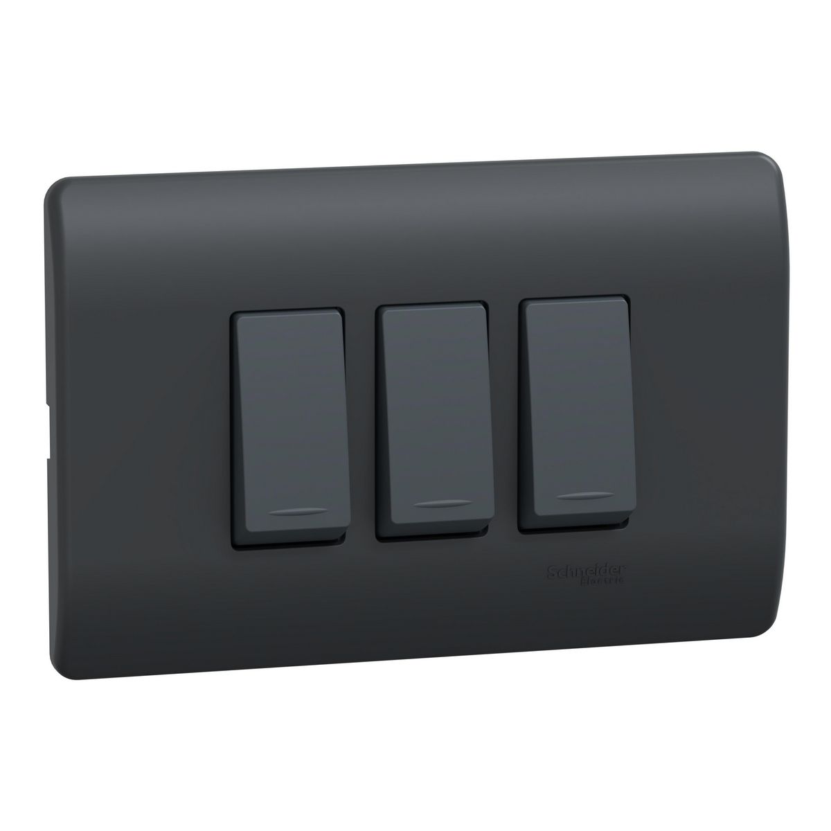 SCHNEIDER ELECTRIC - Placa Genesis Armada Con Interruptor Triple 9/24 16Ax 250V - Black