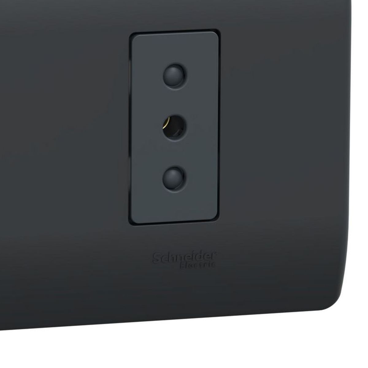 SCHNEIDER ELECTRIC - Placa Genesis Armada Con Toma Corriente Doble 10A 2P+T - Black