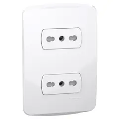 SCHNEIDER ELECTRIC - Toma Doble Italiana, Miluz 10/16A, 2P+E, 250V, Bipasso, Blanco