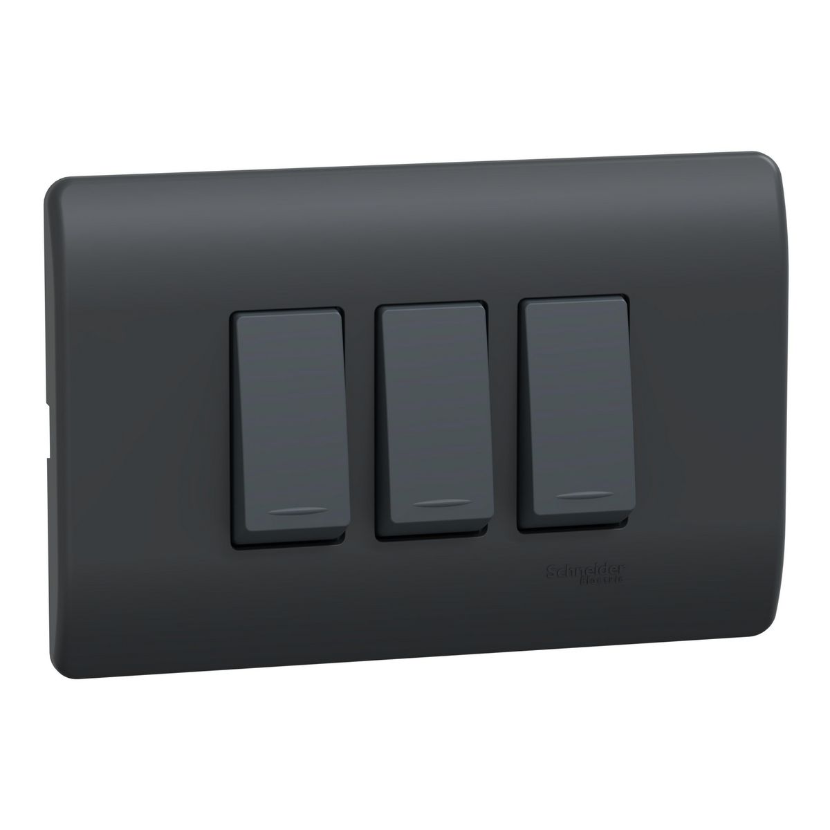 SCHNEIDER ELECTRIC - Placa Genesis Armada Con Interruptor Triple 9/32 16Ax 250V - Black