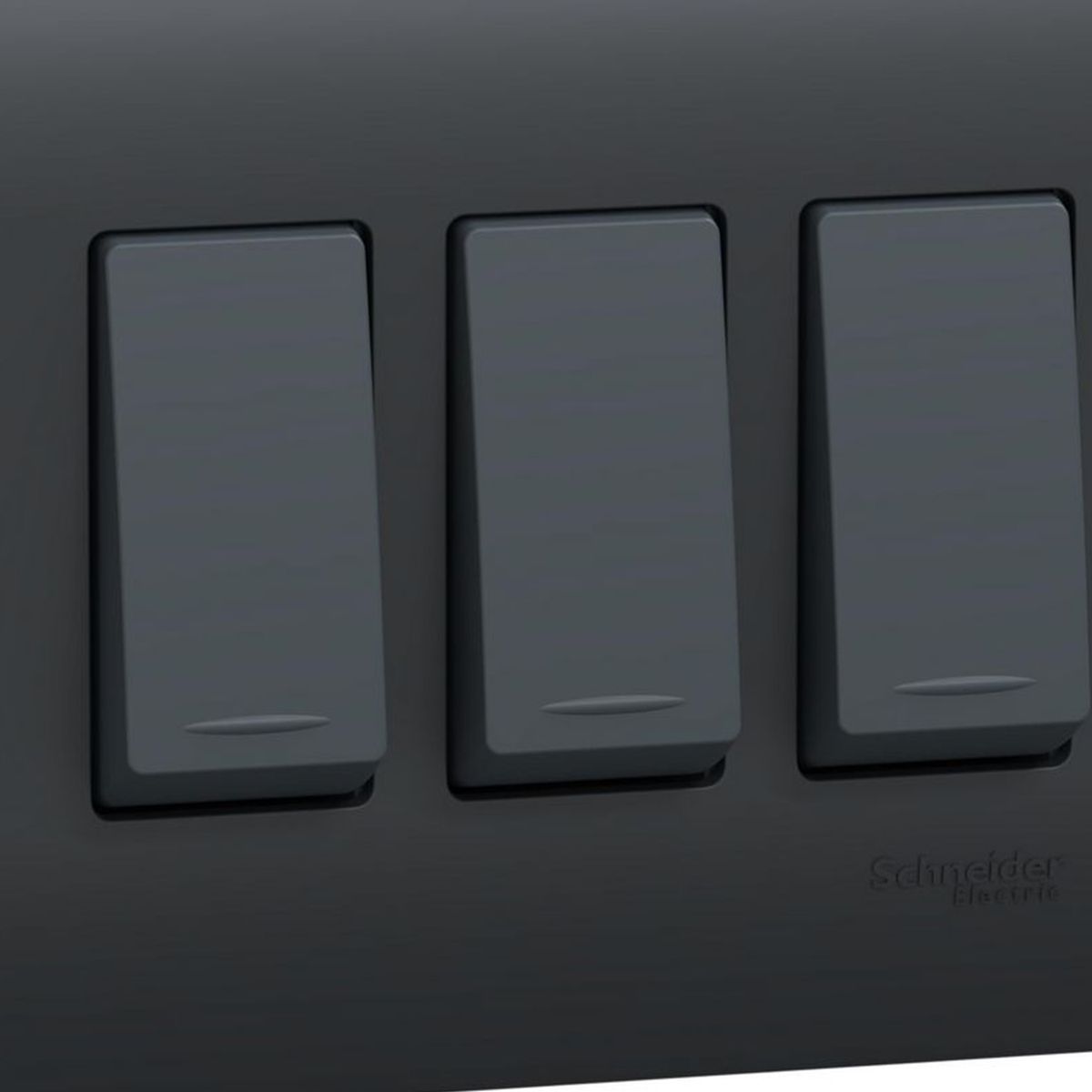 SCHNEIDER ELECTRIC - Placa Genesis Armada Con Interruptor Triple 9/32 16Ax 250V - Black