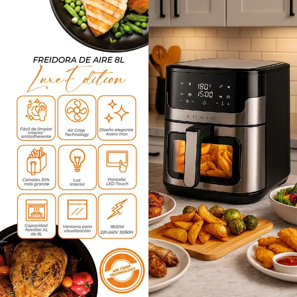 Kitchen-it Luxe Edition 8 L Negro y Plateado, foto 5