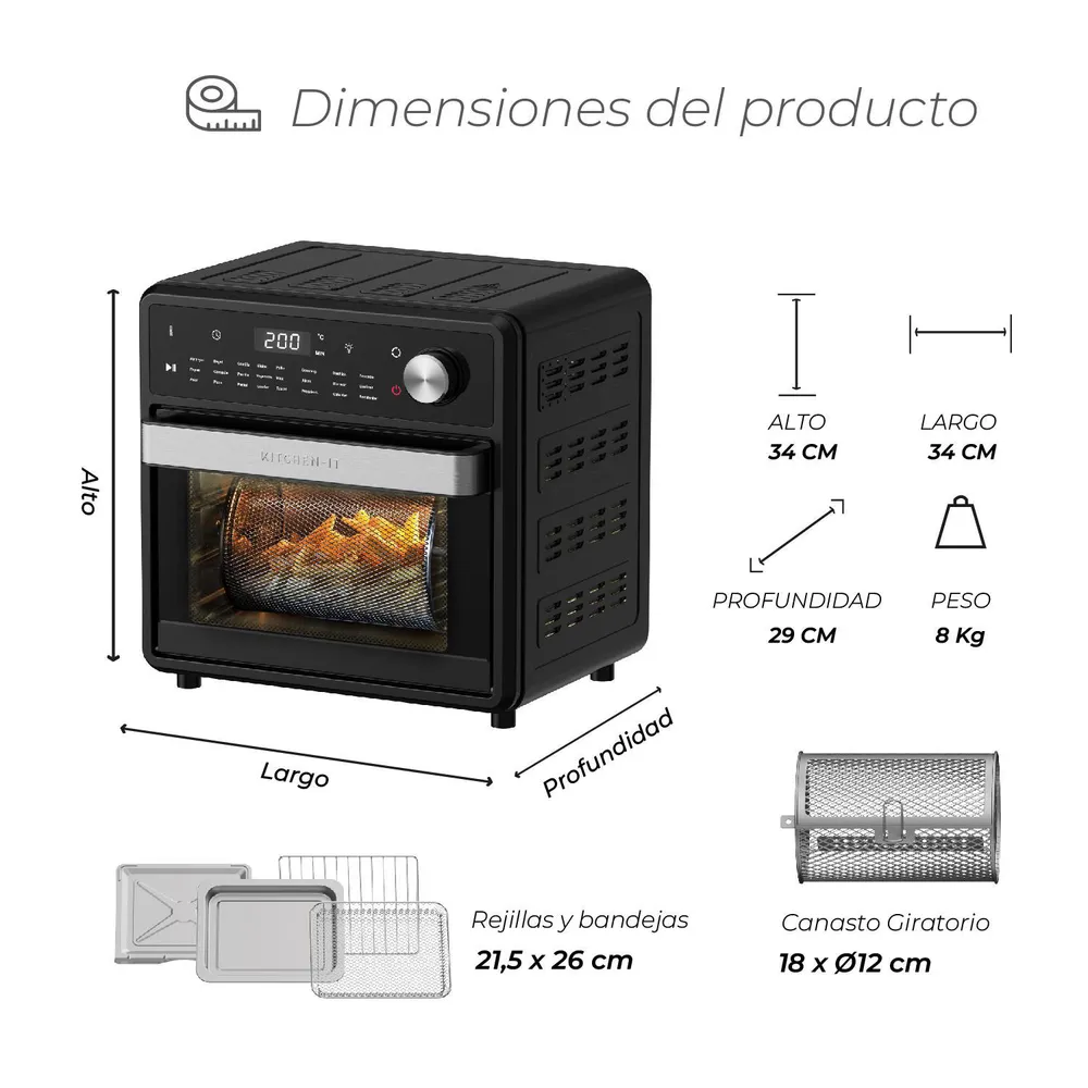 Kitchen-it Full Edition 15 L Negro, foto 10