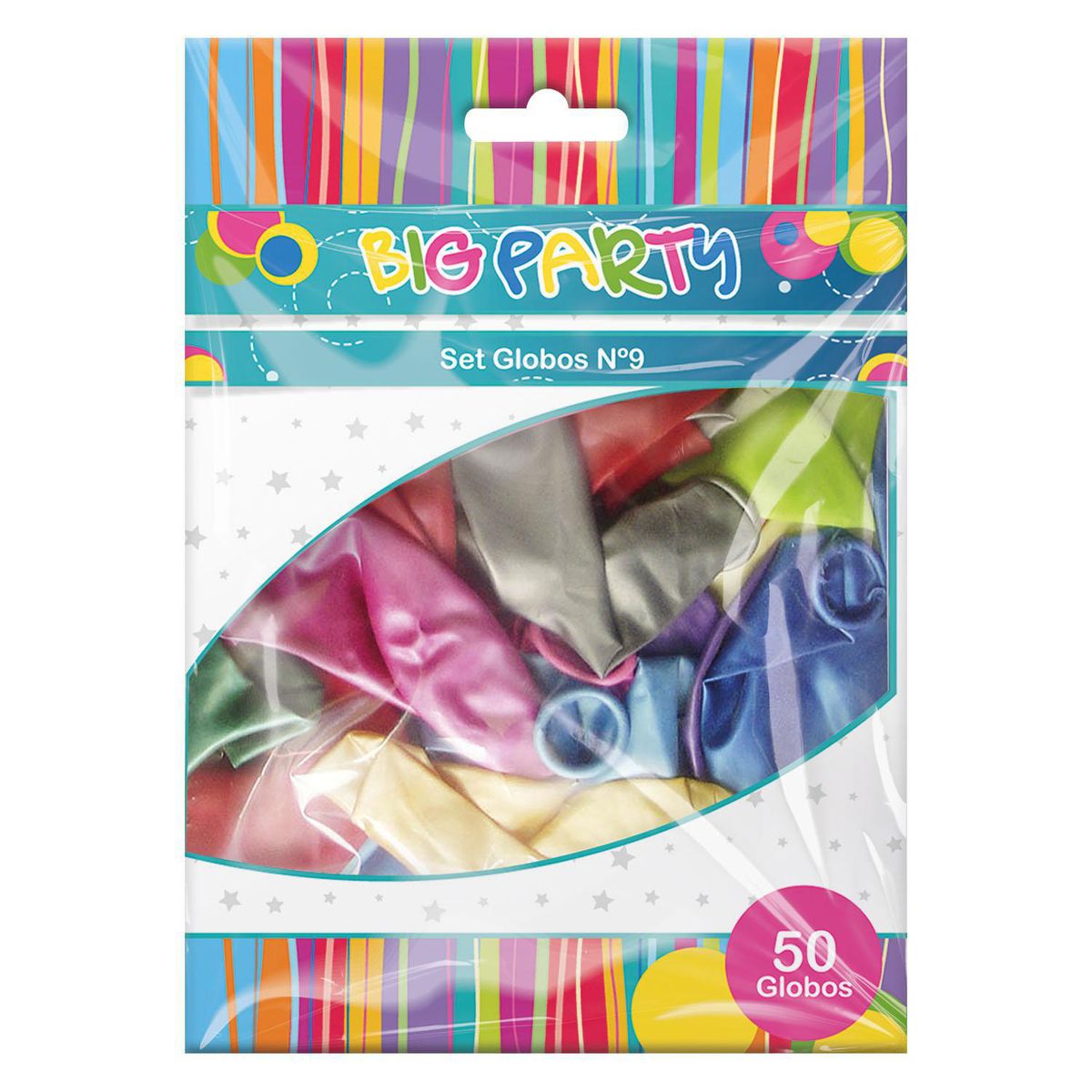 BIG PARTY - Globos N°9 Perlado Multicolor 50 unidades