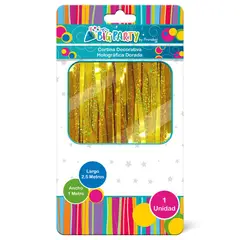 BIG PARTY - Cortina Holográfica 250x100 cm Dorada