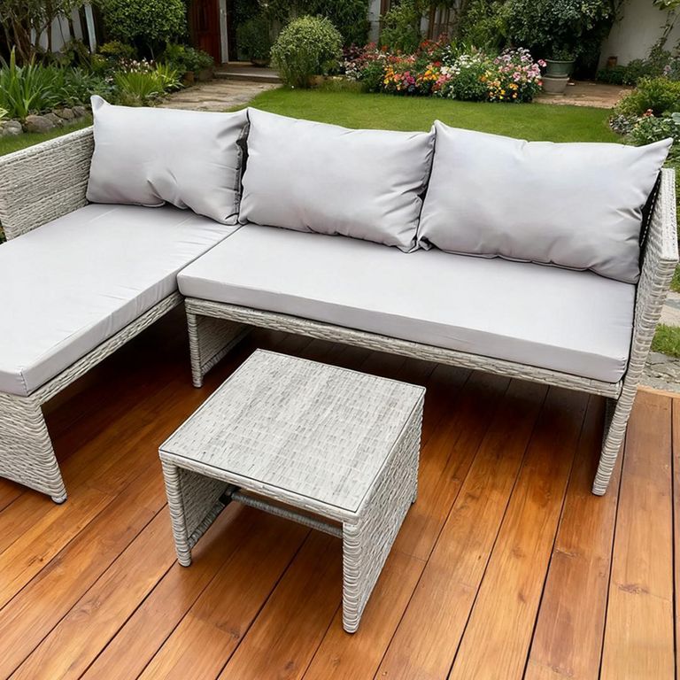 Juego de Living de Terraza Toscana 3 Personas Gris claro