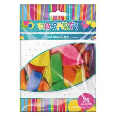 BIG PARTY - Globos N°9 Multicolor 25 unidades