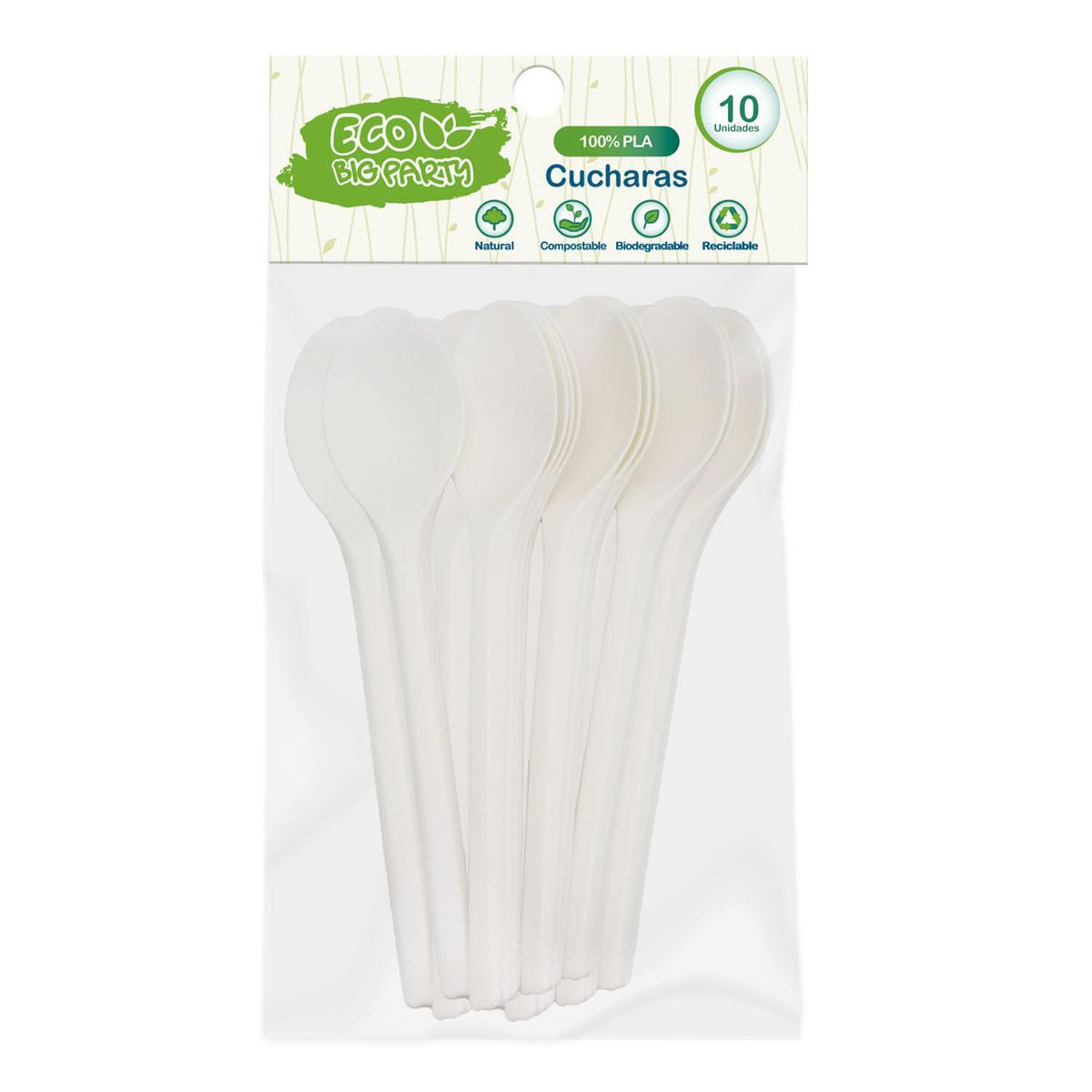 BIG PARTY - Cucharas Plásticas Big party Eco 10 unidades