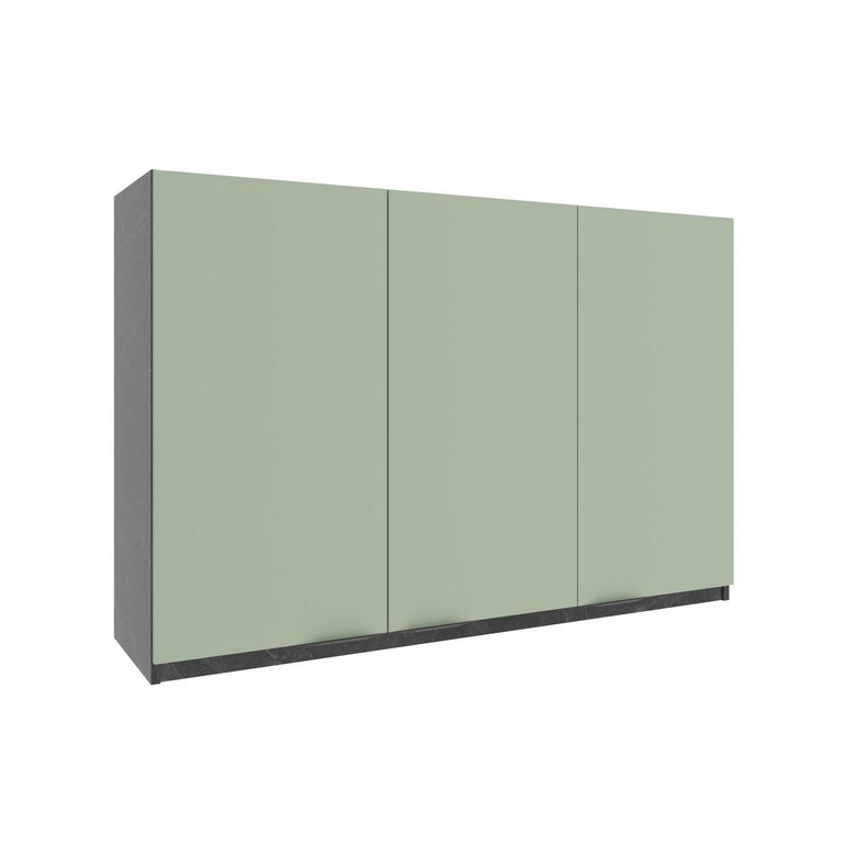 Mueble De Cocina Aereo De Pared 120 3 Puertas Verde / Marmól Lunar