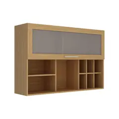 TECNOMOBILI - Mueble De Cocina Aereo Pared Almendra 1 Puerta Reversible Con Vidrio