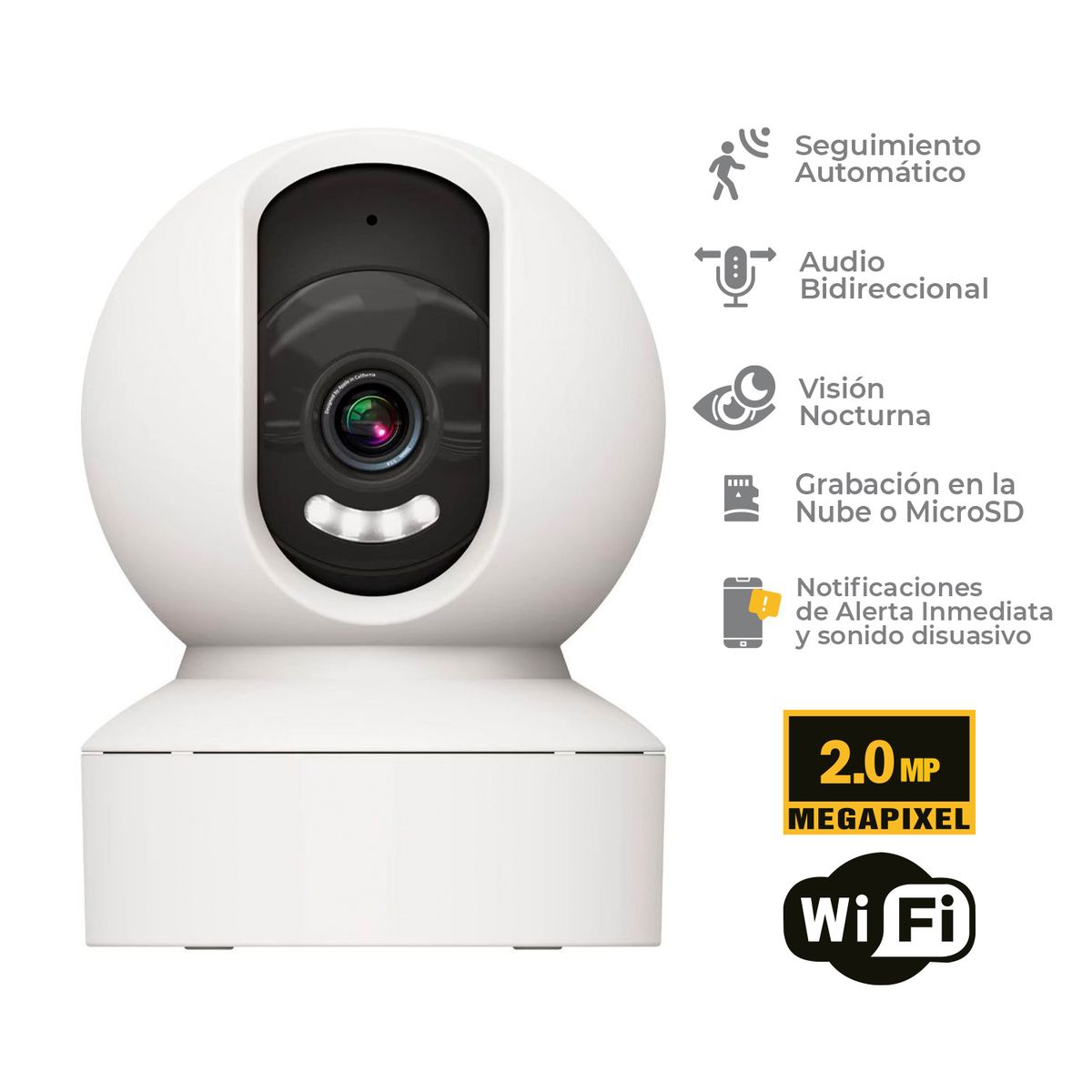 VELOTI - Camara De Seguridad Interior Wifi 2Mp