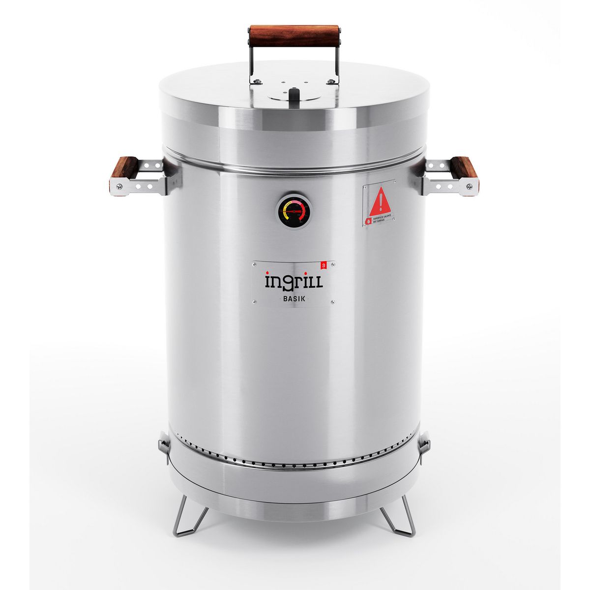 INGRILL - Barril Ahumador Asador Mediano Acero Inoxidable