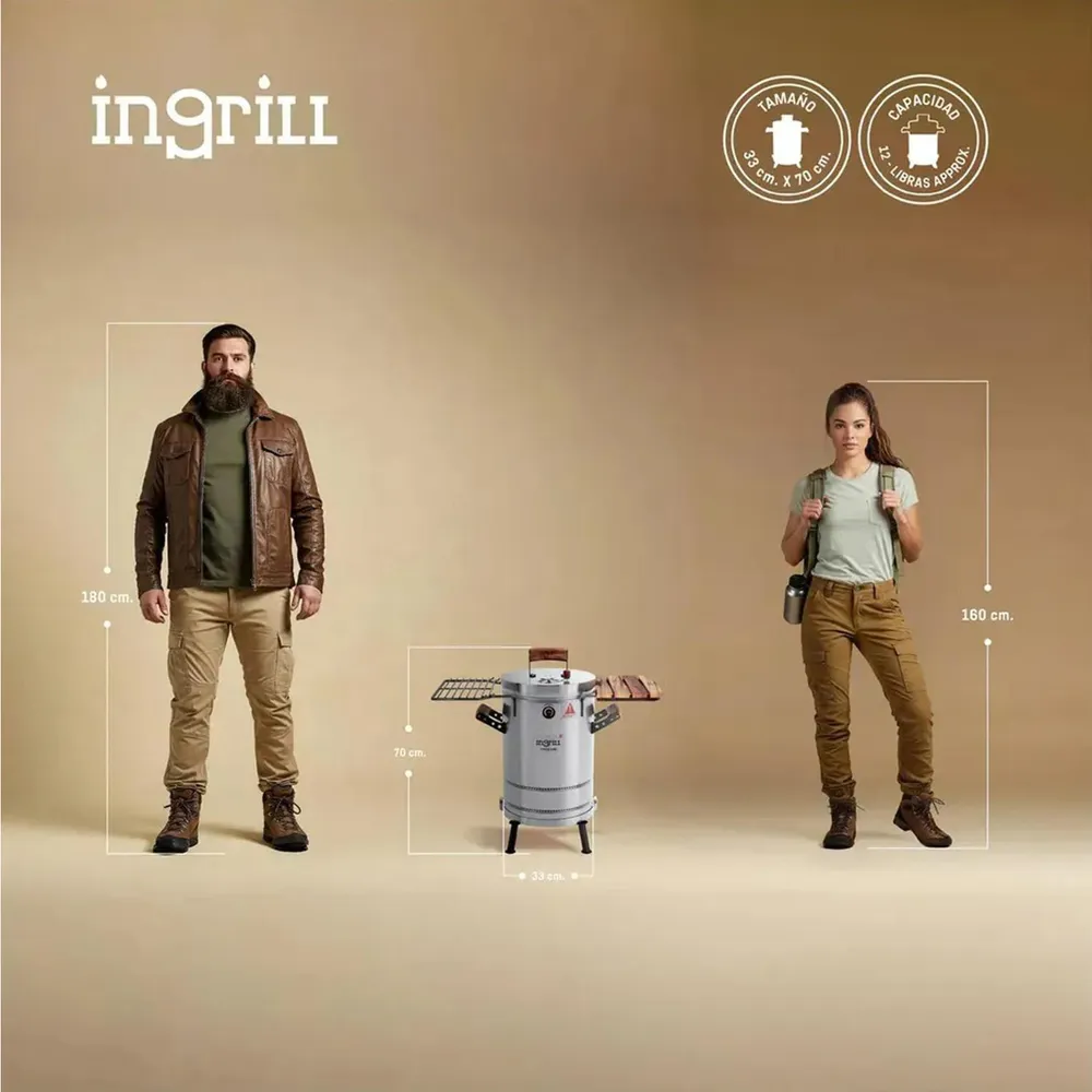 Ingrill Ahumador Premium Pequeño Plateado, foto 8