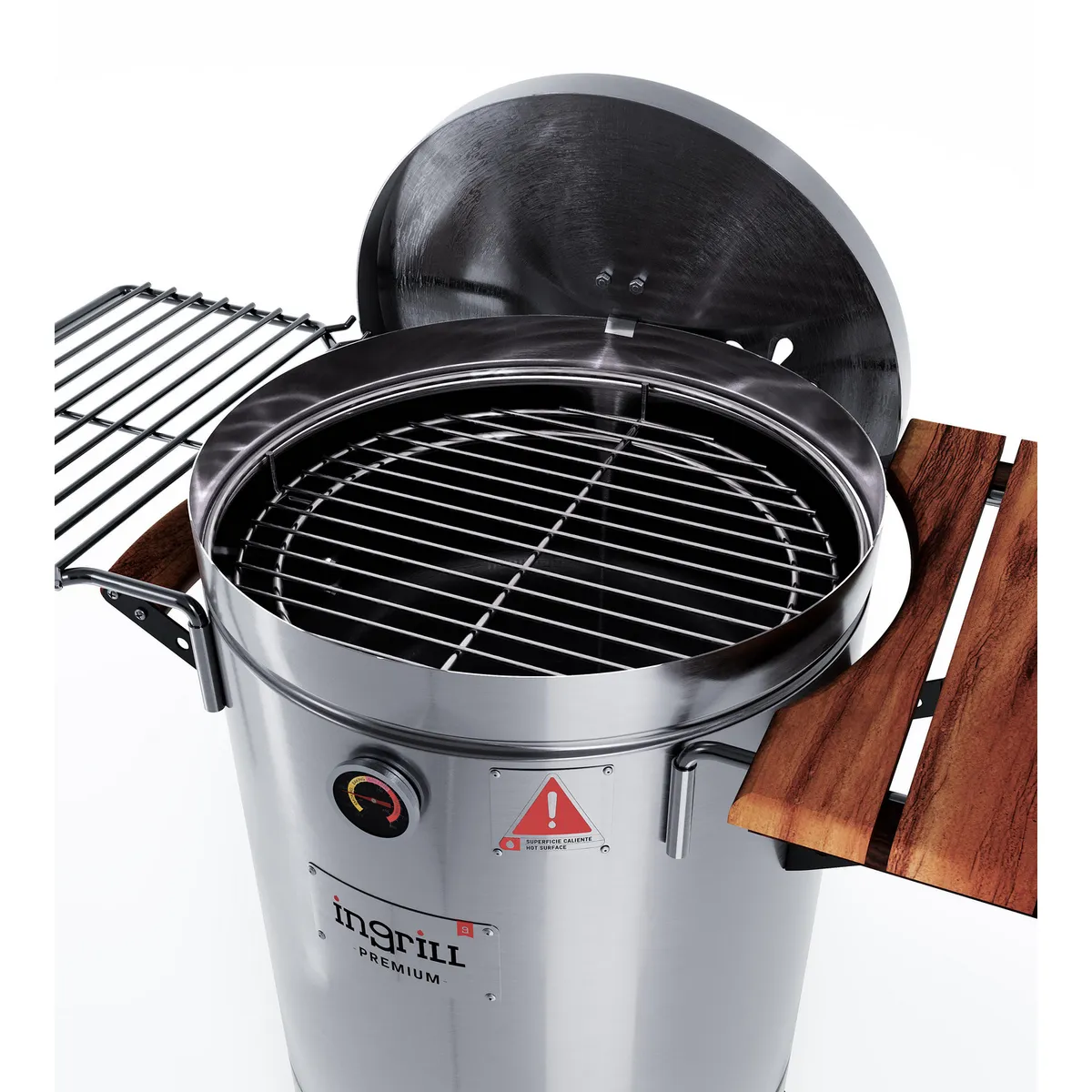 INGRILL - Barril Ahumador Asador Premium Grande Acero Inoxidable