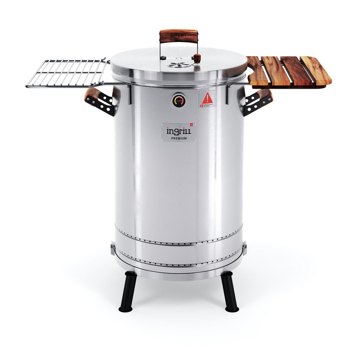 INGRILL - Barril Ahumador Asador Premium Grande Acero Inoxidable