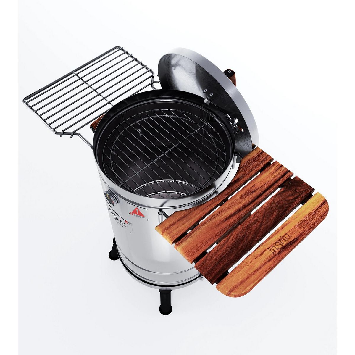 INGRILL - Barril Ahumador Asador Premium Mediano Acero Inoxidable