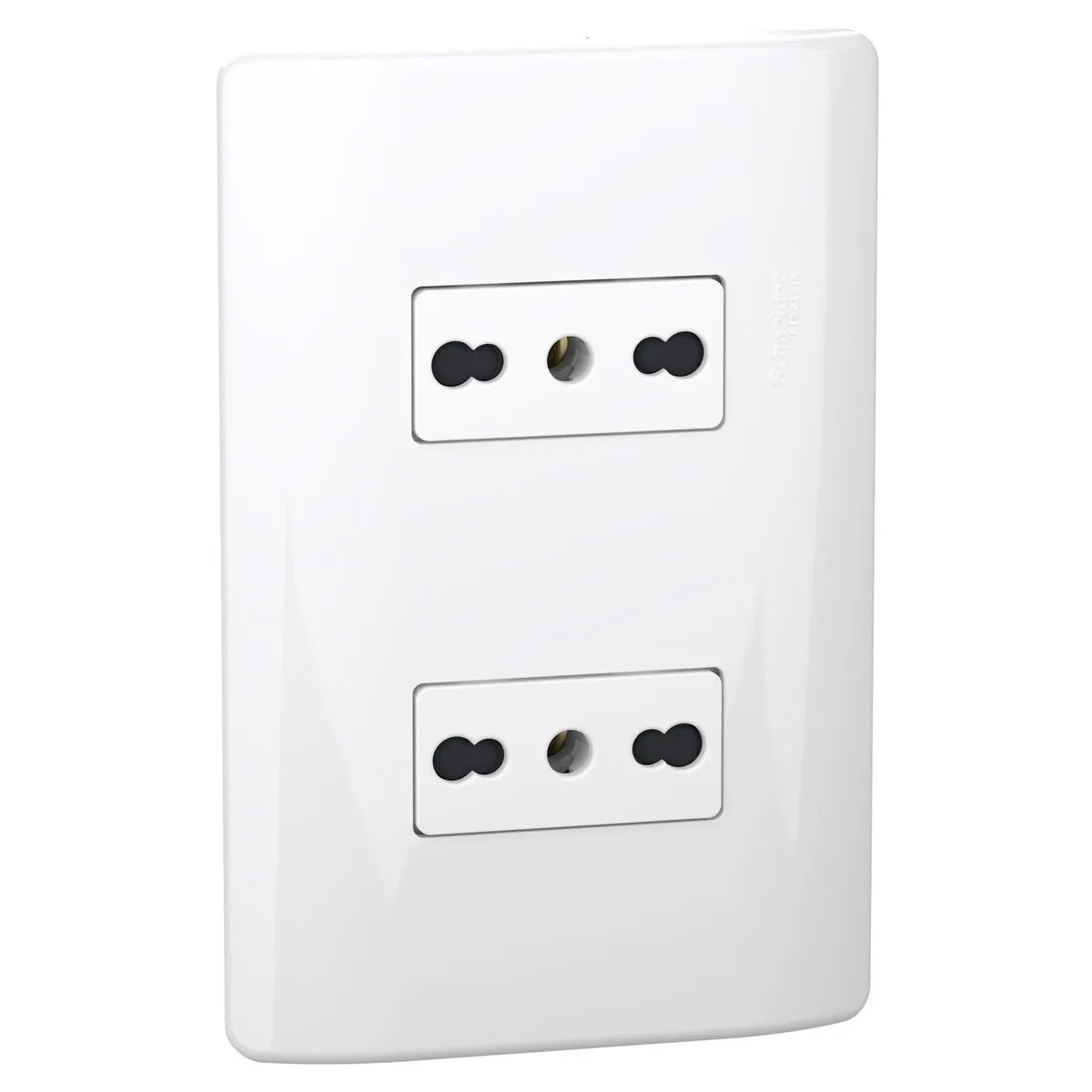 SCHNEIDER ELECTRIC - Toma Doble Italiana, Genesis, 10/16A, 2P+E, 250V, Bipasso, Blanco