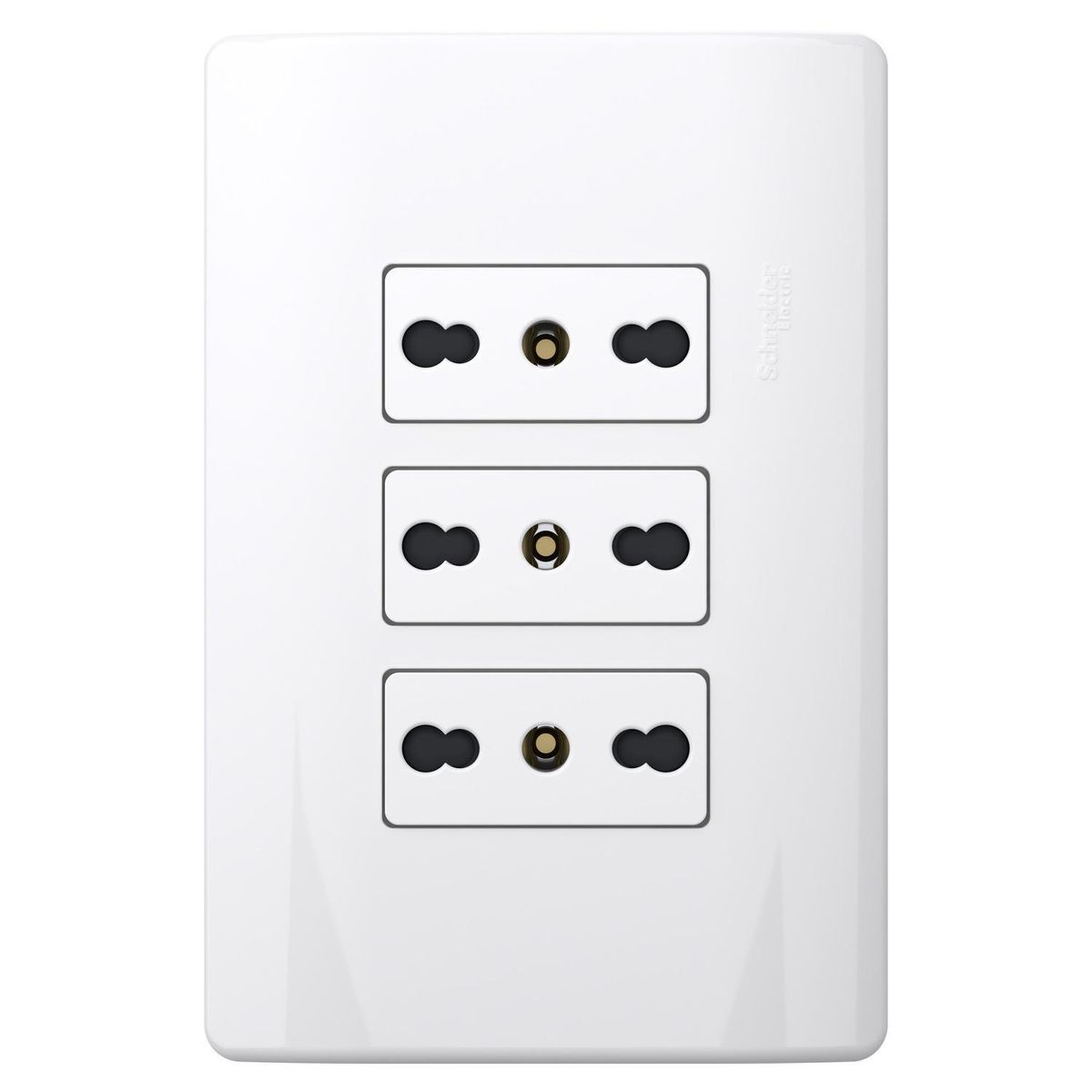 SCHNEIDER ELECTRIC - Toma de Corriente Triple Italiana, Genesis, 10/16A, Blanco