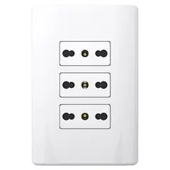 SCHNEIDER ELECTRIC - Toma de Corriente Triple Italiana, Genesis, 10/16A, Blanco