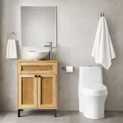 SENSI DACQUA - Combo Baño Etna y Roma: Sanitario + Mueble de Baño con Lavamanos + Espejo + Monomando + Accesorios