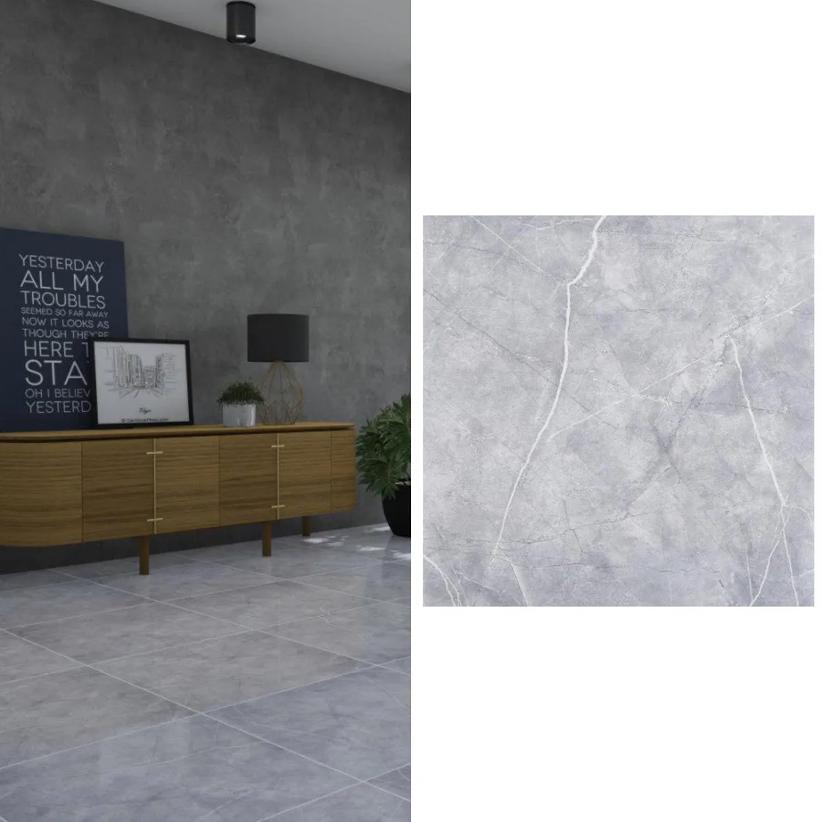 Cerámica 58x58 cm Marmol 58058 Gris 2.35 m2, marca ANTIK - Foto Principal