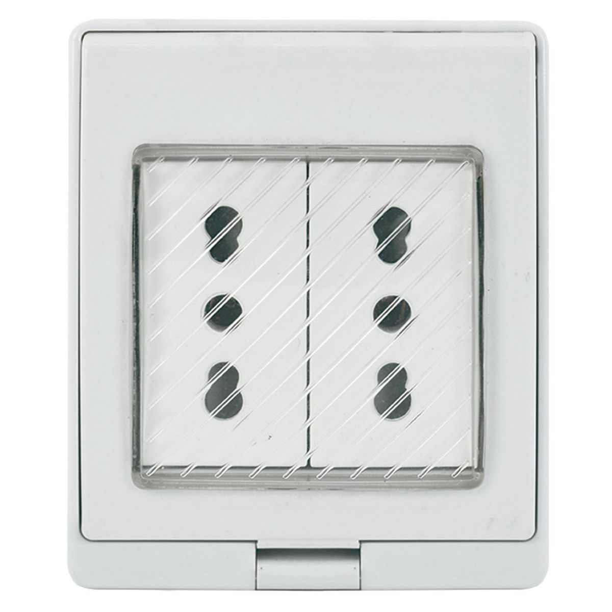 LEXO - Contenedor Ip55 Con Toma De Corriente Doble 10/16A 250V, Blanco