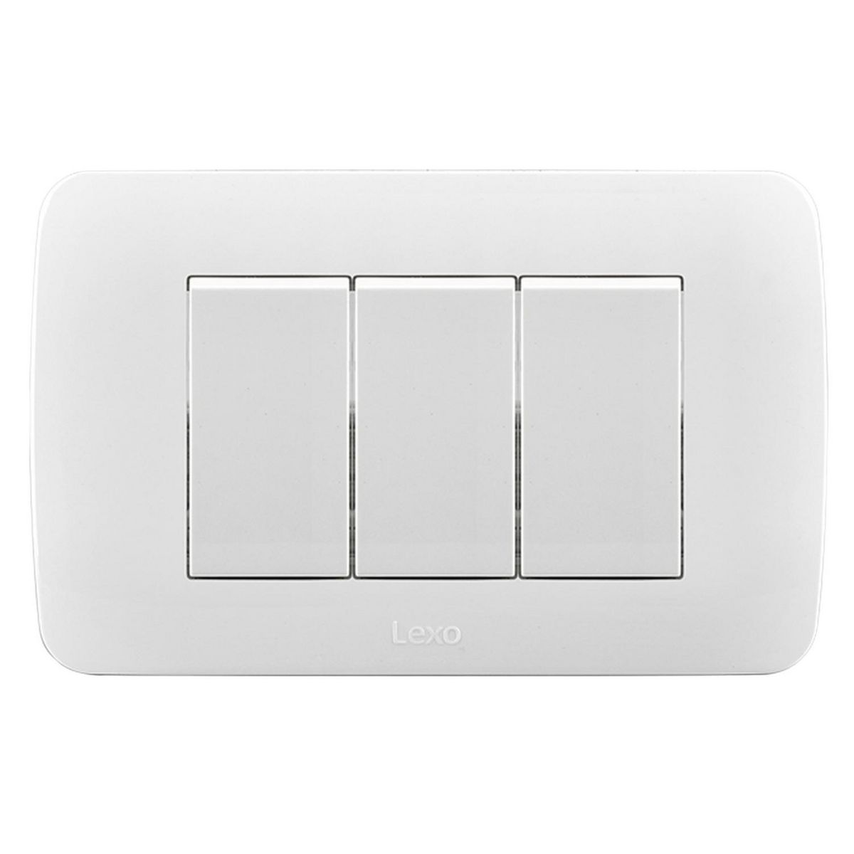 LEXO - Interruptor Triple 9/32 10A 250V Blanco Armado