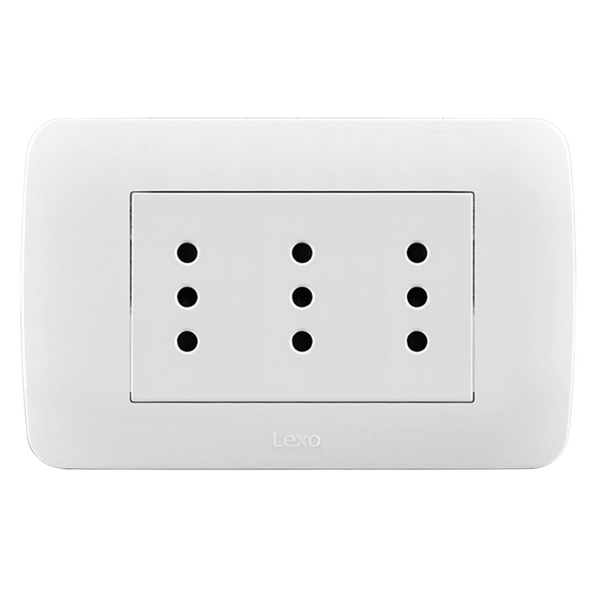 LEXO - Toma Corriente Triplex 10A 250V Blanco Armado