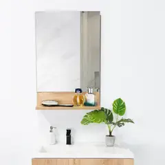 TUHOME - Espejo Pared Forma Rectangular 40x60 cm Beige Lilo