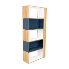 TUHOME - Biblioteca Melamina 4 Nivel(es) 70.2x161.5x28.6 cm Azul/Blanco