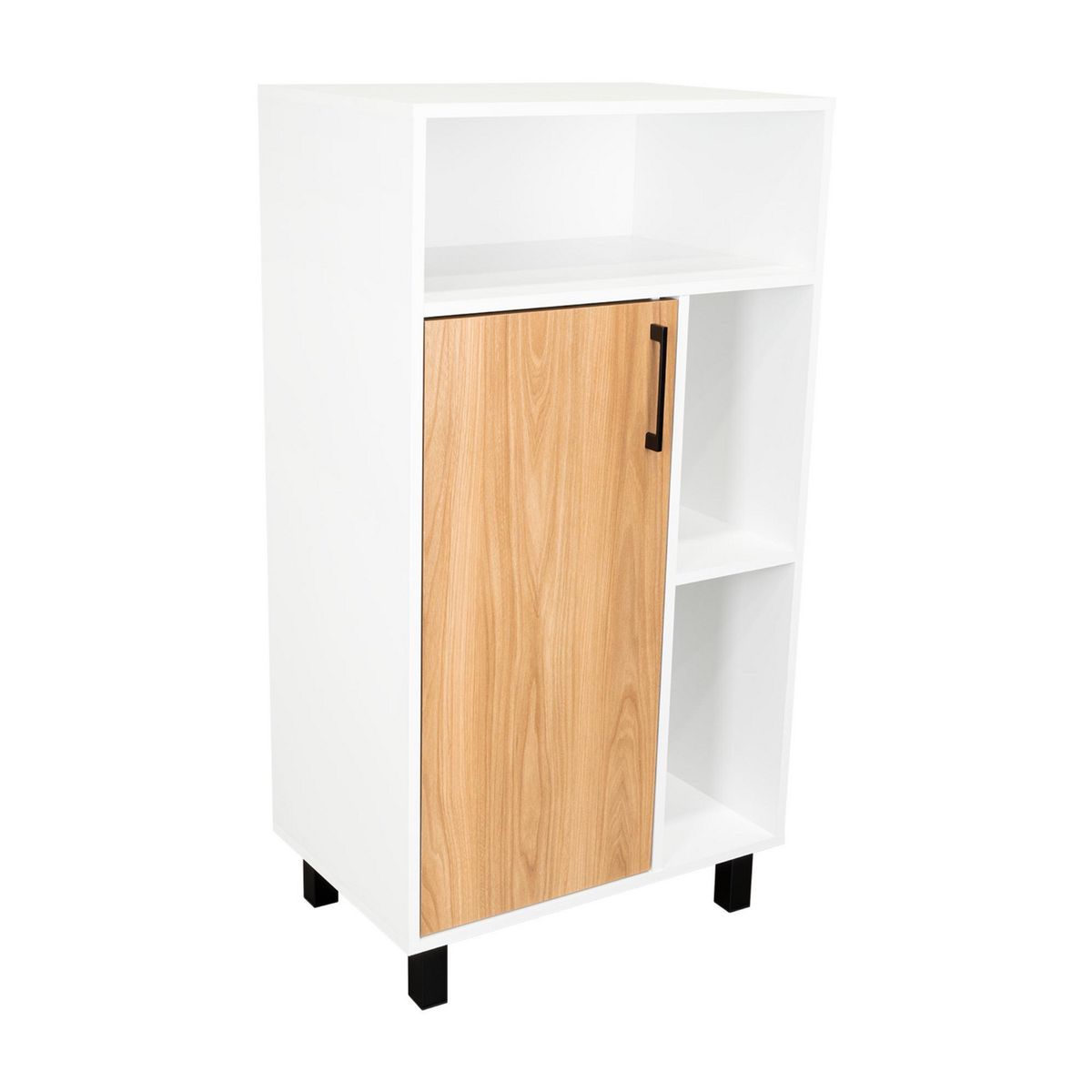 TUHOME - Biblioteca Melamina 4 Nivel(es) 60x111.5x39.9 cm Blanco/Fresno