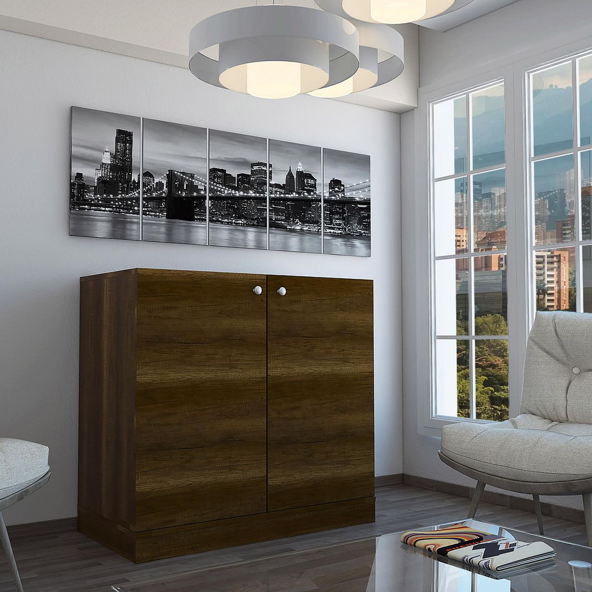 TUHOME - Bar bajo 102x94.8x51.5 cm Caramelo