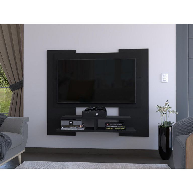 TUHOME Panel Rack TV 60" Elton Wengue 140x120x31 cm