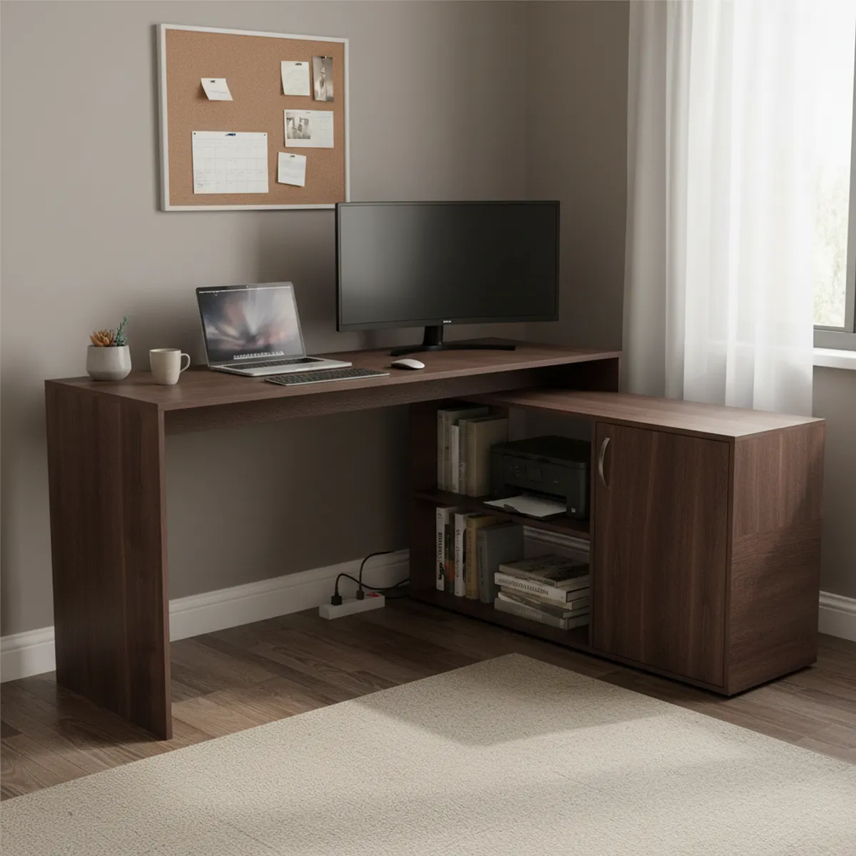TUHOME - Escritorio en L Axis Milan 151.5x76.5x116.5 cm